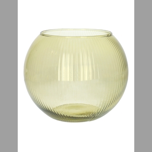 DF02-883918200 - Glass bowl Alverda Lines d12/19xh15.5 green