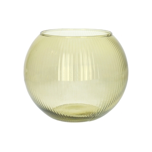 DF02-883918200 - Glass bowl Alverda Lines d12/19xh15.5 green