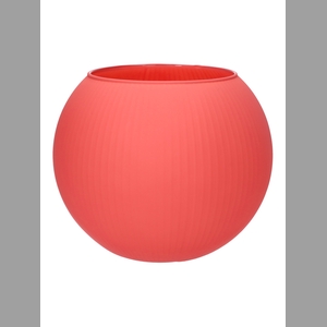 DF02-883918500 - Glass bowl Alverda Lines d12/19xh15.5 tea rose matt
