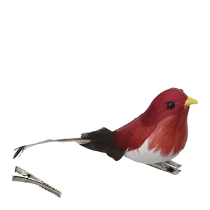 Christmas Deco bird/clip 12.5*3cm