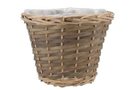 <h4>Wicker Basket Pot Round Grey 25x21cm</h4>
