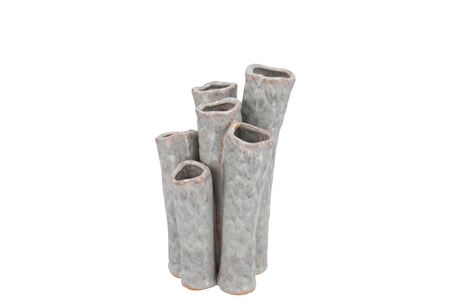 <h4>Inga Barrier Grey Vase Tube Active Glaze 15x12x21c</h4>