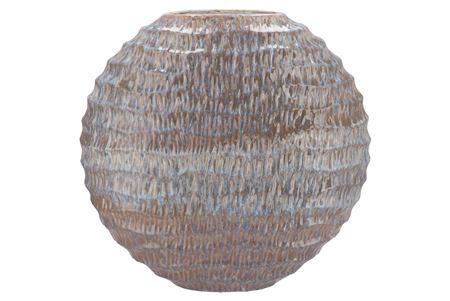 <h4>Inga Jada Grey Oval Vase Active Glaze Wave 51x17x5</h4>