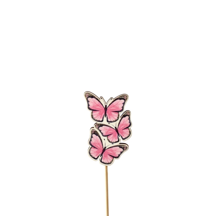 <h4>Bijsteker 50cm Vlinder trio hout 8cm</h4>