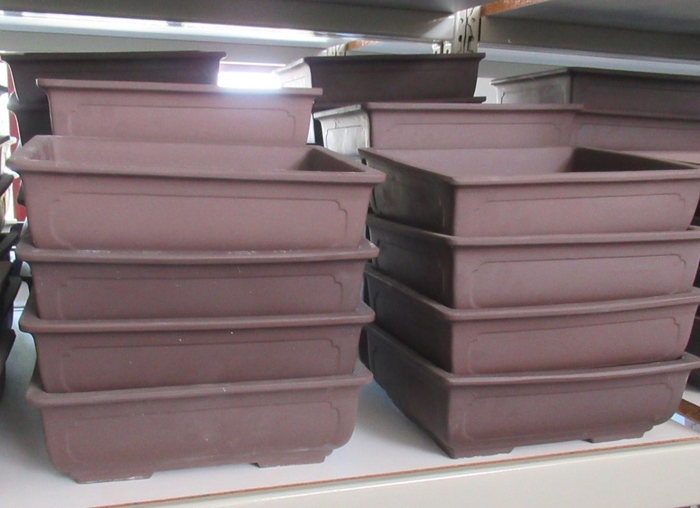<h4>Bonsai pot rectangle, brown unglazed (24,5x19x8)</h4>