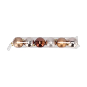 Deco Unbreakable Amber Ball Set 6 70mm