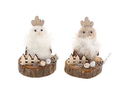 <h4>Chicken On Wood 2ass L7w7h11.5</h4>