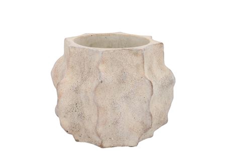 <h4>Alaska Wavy Sand Pot With Neck 20x20x16cm</h4>