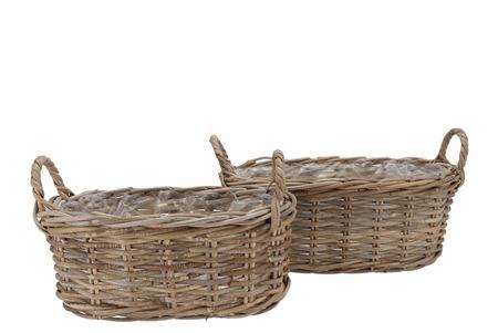 <h4>Rattan Kuboo Basket Oval Ears S/2 L39/43 W17/21</h4>