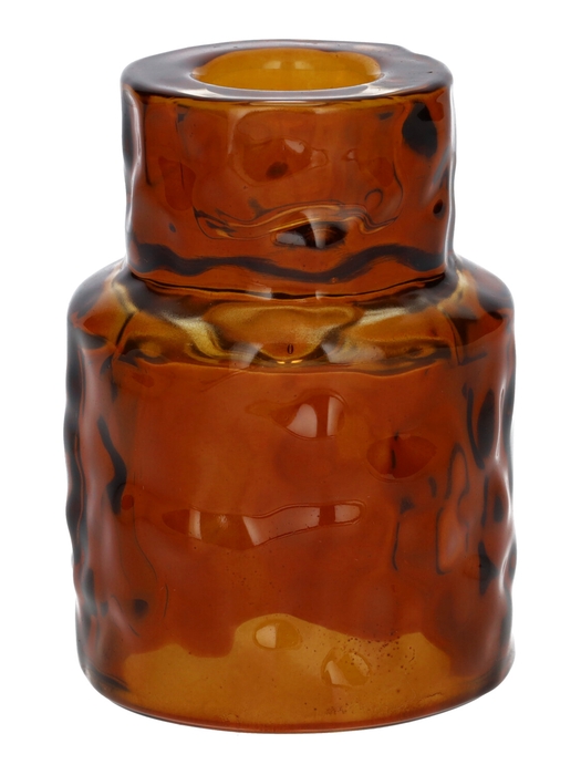 <h4>DF02-667101200 - Candle hldr Luxis2 d4.5/6xh8.3 brown</h4>