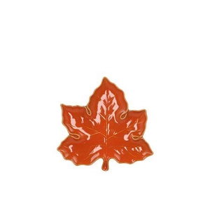 Leaf Maple Plate Orange 11x11x3cm Nm