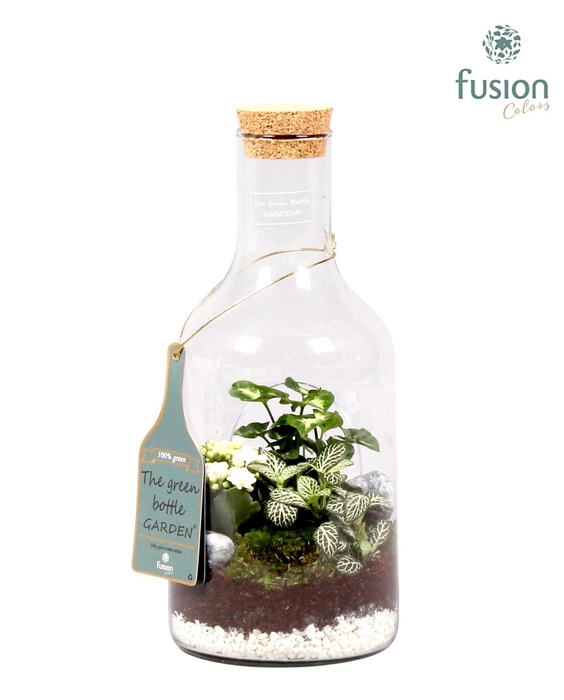 <h4>Green Bottle Fles Small met Arrangement</h4>