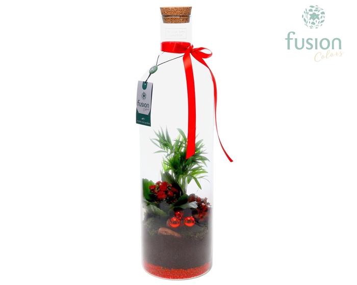 <h4>Green Bottle Fles Large Kerst met arrangement</h4>
