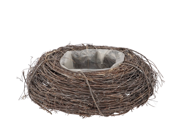 Wreath Elm Branches Planter Grey With Bottom 40x10cm