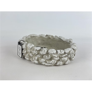 Flower planter oval shape grey 20,5*15*h6,5