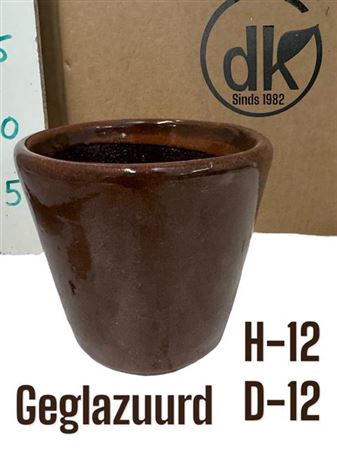 <h4>Keramiek Pot Rond Bruin H12 D12</h4>