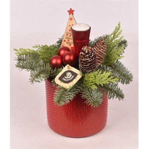 Keramiek pot rood 14cm