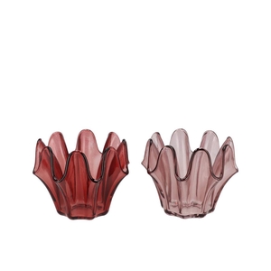 Jazz Pink T-light Blown Glass Ass 16x13cm