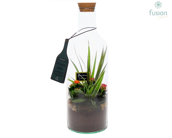 <h4>Green Bottle Fles Medium Grootmoederdag met arrangement</h4>