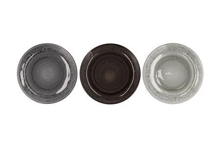 <h4>Dayah Shade Of Grey Glass Plate 23x2cm Ass P/1 Nm</h4>