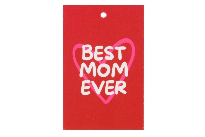 <h4>Gift Bouquet Card Best Mom Ever Red 6x9cm P/25</h4>
