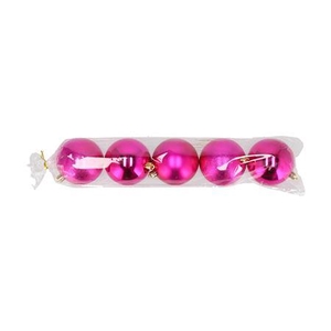 Deco Unbreakable Fuchsia Ball Set 5 80mm