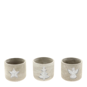 Kerst Xmas pot d12*11cm ass.