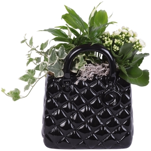 Yearround Arr. Indoor Ceramic Designer Handbag Black Ø22cm 3PP