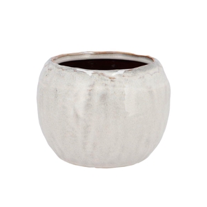 Iron Stone White Ball Pot 20x20x16cm Nm