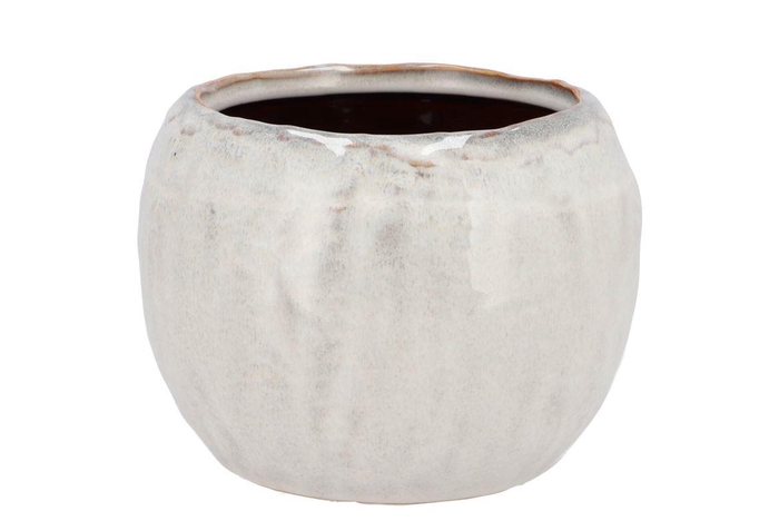 <h4>Iron Stone White Ball Pot 20x20x16cm Nm</h4>