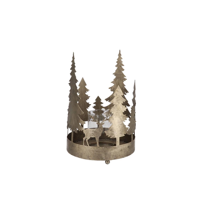 <h4>Kaya Gold Candle Holder X-mas Metal 19x27cm</h4>