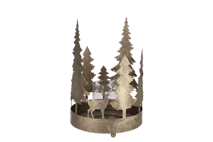 Kaya Gold Candle Holder X-mas Metal 19x27cm