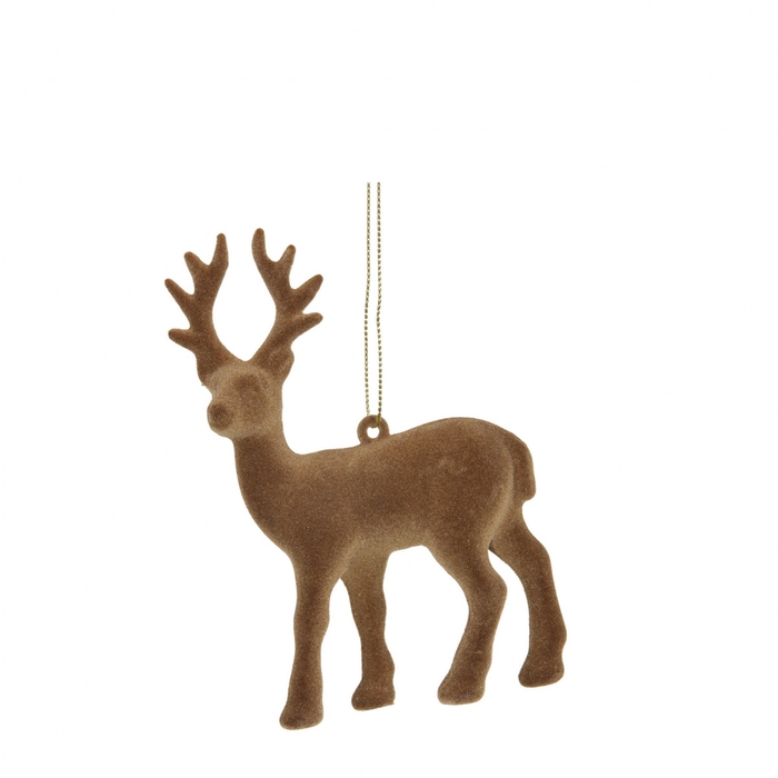<h4>Kerst Hanger rendier flock 10*13cm</h4>