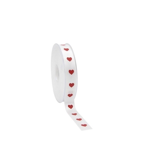 Valentine Ribbon satin heart 15mm 25m