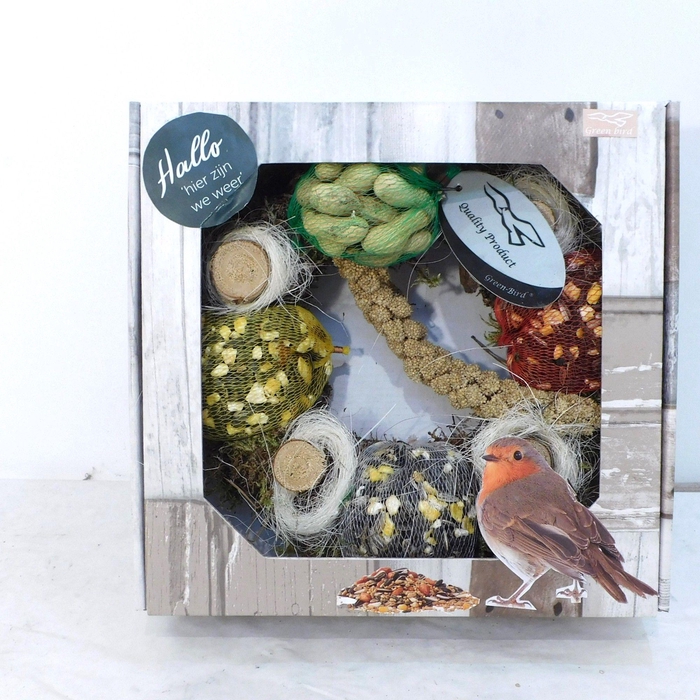 <h4>Nieuw Voeder Krans Mini in kado Doos BL</h4>