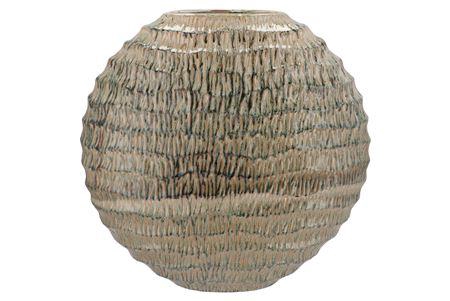 <h4>Inga Jada Green Oval Vase Active Glaze Wave 51x17x</h4>