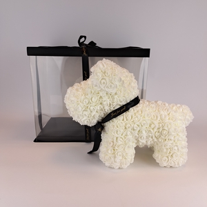 Hond 40cm wit foamrose