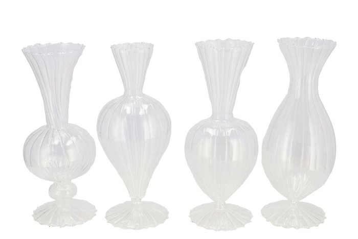 <h4>Sunny Dutch Transparent Glass Vase Ass 12x12x28cm</h4>