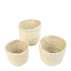 Basket sets Dhaka jute S/3 d18*18cm