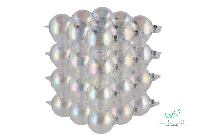 KERSTBAL GLASS 57MM 36PCS TRANSPARANT