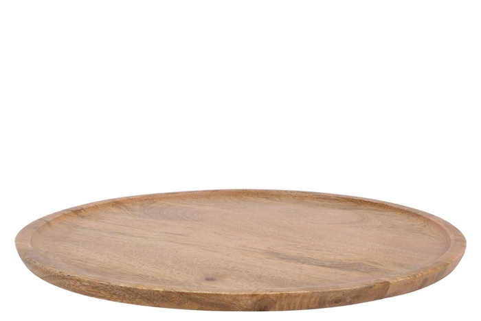 Mumbai Mango Wooden Tray Round Small Edge 44x44x2cm Nm