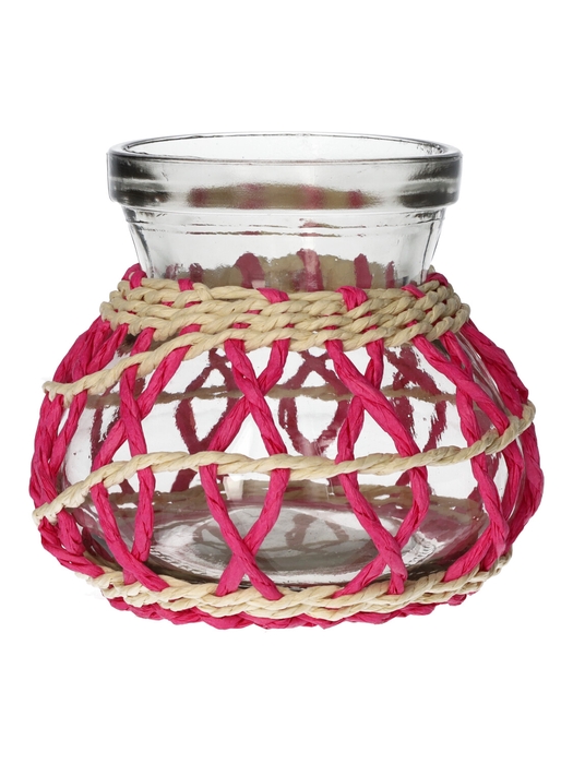 <h4>DF02-740484400 - Vase Vina d8.5/11.5xh10 fuchsia/natural</h4>