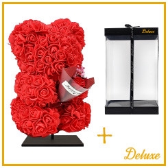 <h4>Valentine Foam bear/bouquet 25cm+stand.</h4>