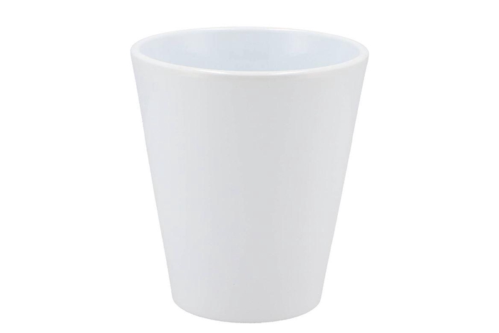 <h4>Ceramic White Shiny Pot Orchid 15cm</h4>