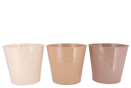 Zinc Natural Brown Mix Bucket Basic Ass 25x22x17cm