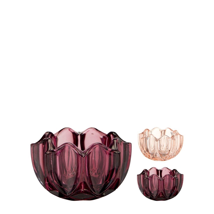 <h4>Theelichth. Glas Lilly d08*5cm</h4>