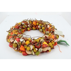 WREATH DRIED FRUIT/PHYSALIS 40CM