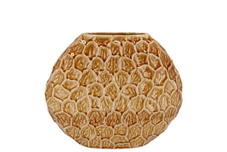 <h4>Inga Jada Brown Oval Vase Active Glaze Struc 24x10</h4>