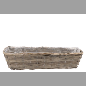 Wicker Basket Rectangle Grey 50x18x12cm