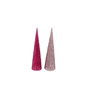 Sparkle Fuchsia/pink Cone Tree Led20 Ass 72x21x34cm